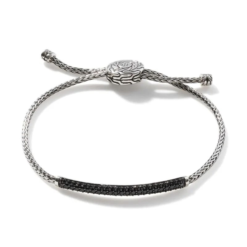 Icon Slider Bracelet, Sterling Silver, Pavé|BBS901194BLSBN sold by John Hardy