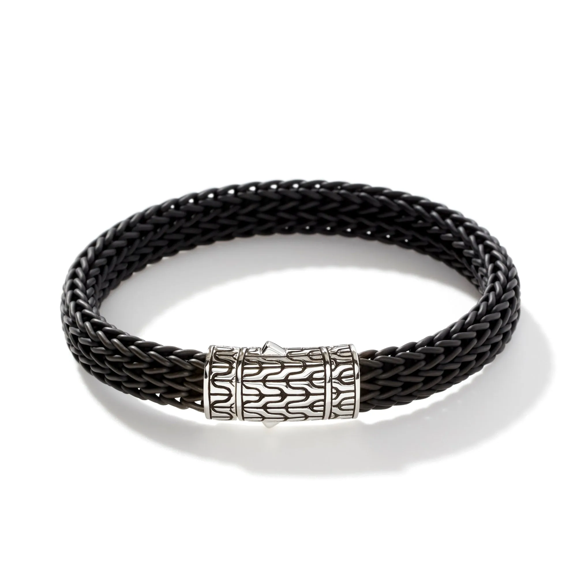 Icon Bracelet in Rubber, Silver, 10.5MM|BM9999641BL sold by John Hardy