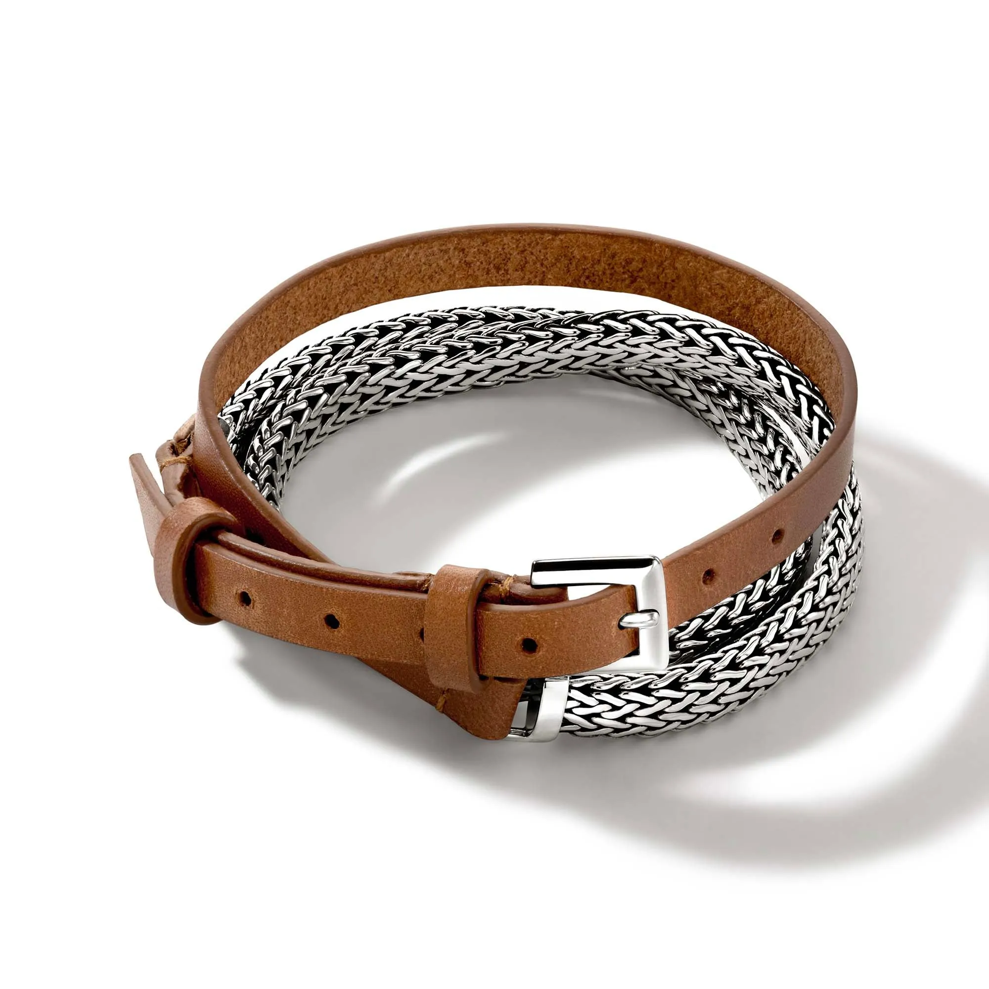 Icon Wrap, Sterling Silver, Leather|BU901047BR sold by John Hardy