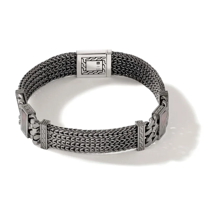 Rata Chain Bracelet, Dark Silver, Gemstone|BUS9009925SMBRD sold by John Hardy