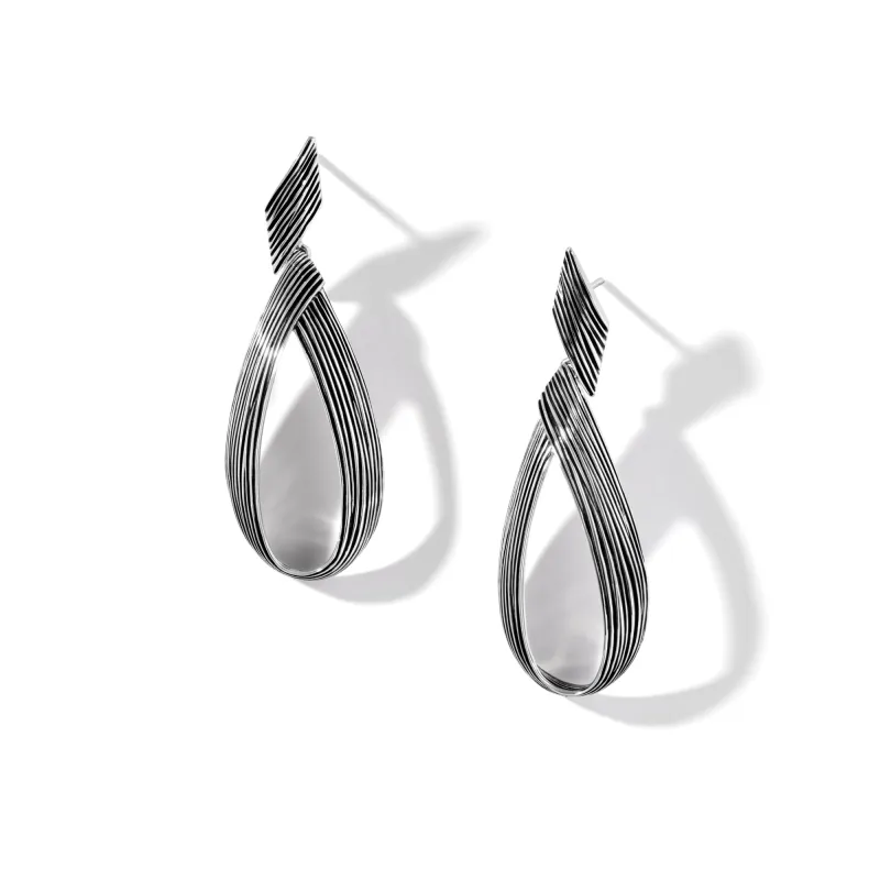 Bamboo Drop Earrings, Sterling Silver|EB50084 sold by John Hardy