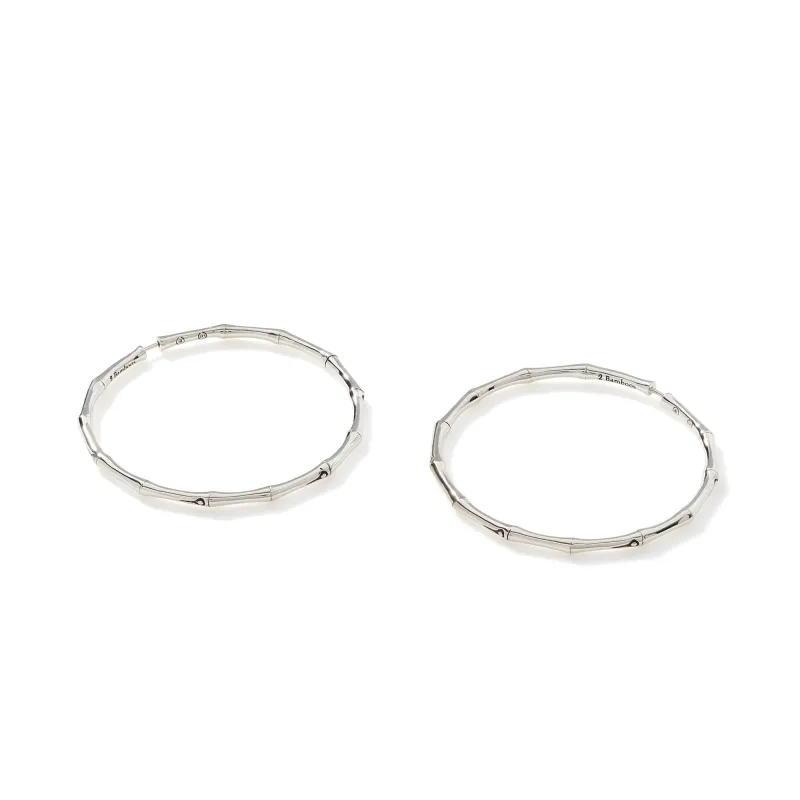 Bamboo Hoop Earrings, Sterling Silver, Large|EB5111 sold by John Hardy