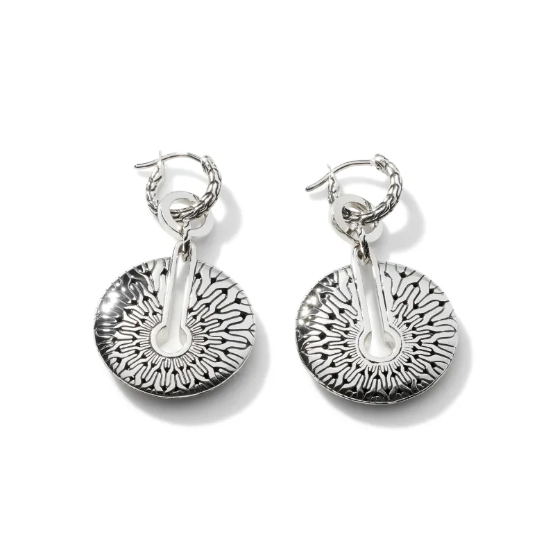 Carved Chain Convertible Drop Earrings, Silver|EB900557 sold by John Hardy