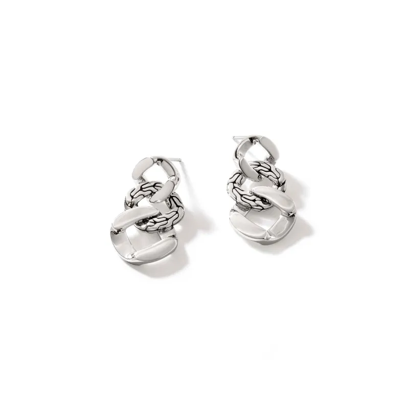 Curb Drop Earrings, Sterling Silver|EB900998 sold by John Hardy