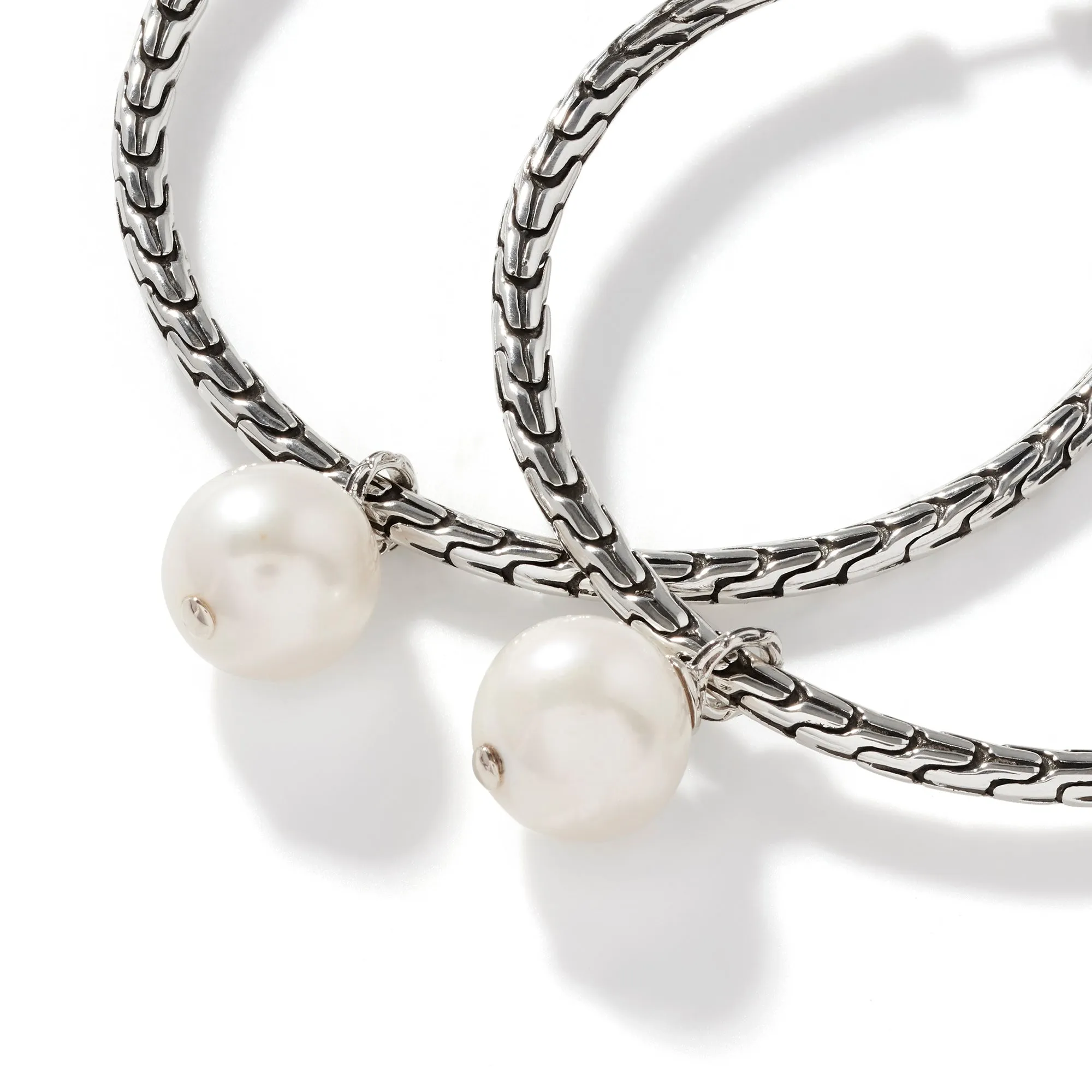 Pearl Drop Hoop Earrings, Sterling Silver|EB90660 sold by John Hardy product image thumbnail 2