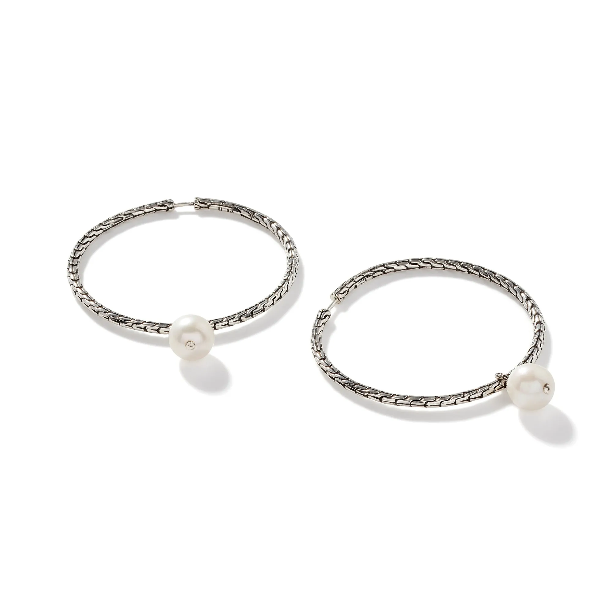 Pearl Drop Hoop Earrings, Sterling Silver|EB90660 sold by John Hardy product image thumbnail 3
