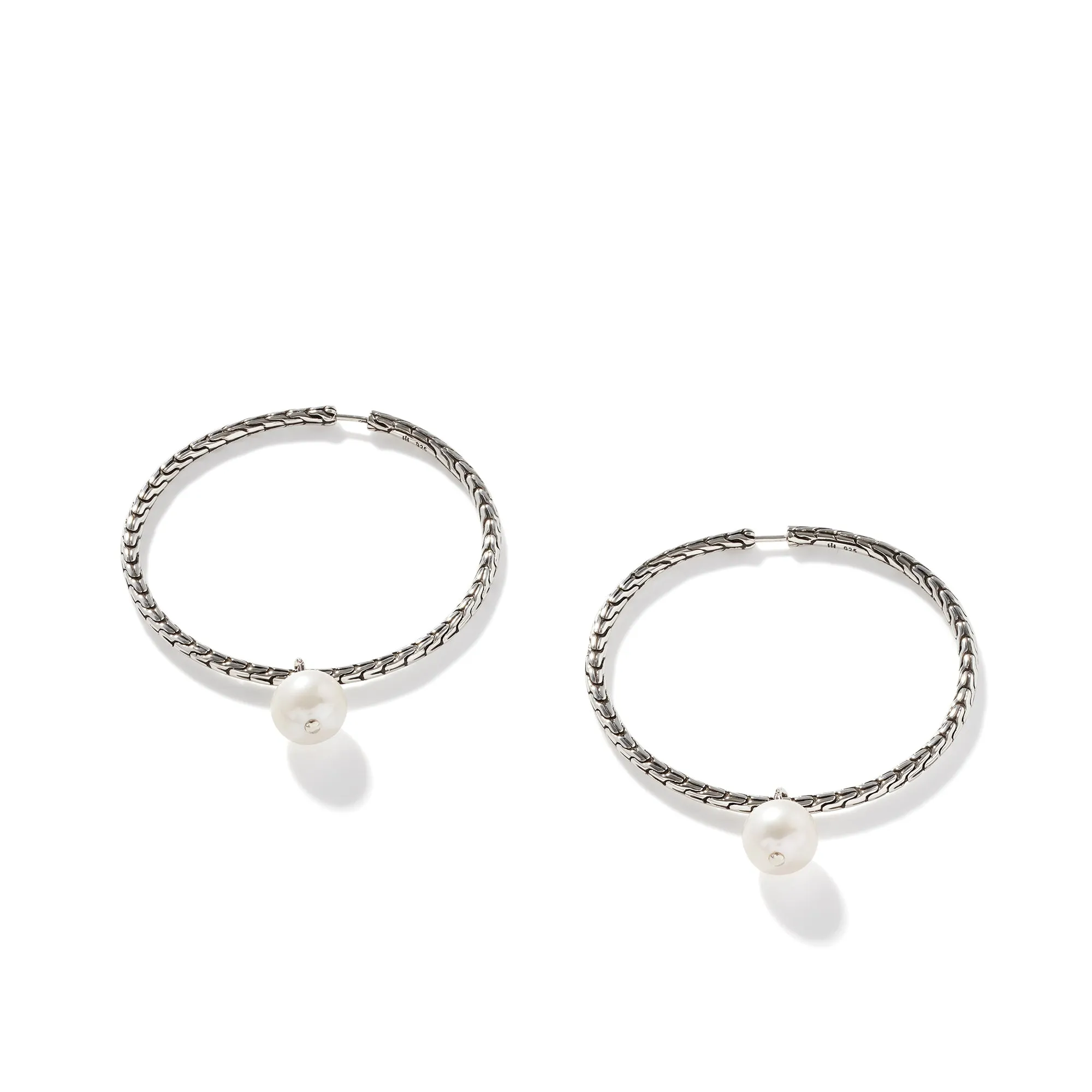 Pearl Drop Hoop Earrings, Sterling Silver|EB90660 sold by John Hardy