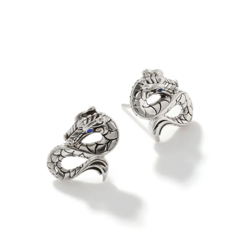 Naga Stud Earrings, Sterling Silver|EBS60256BSP sold by John Hardy