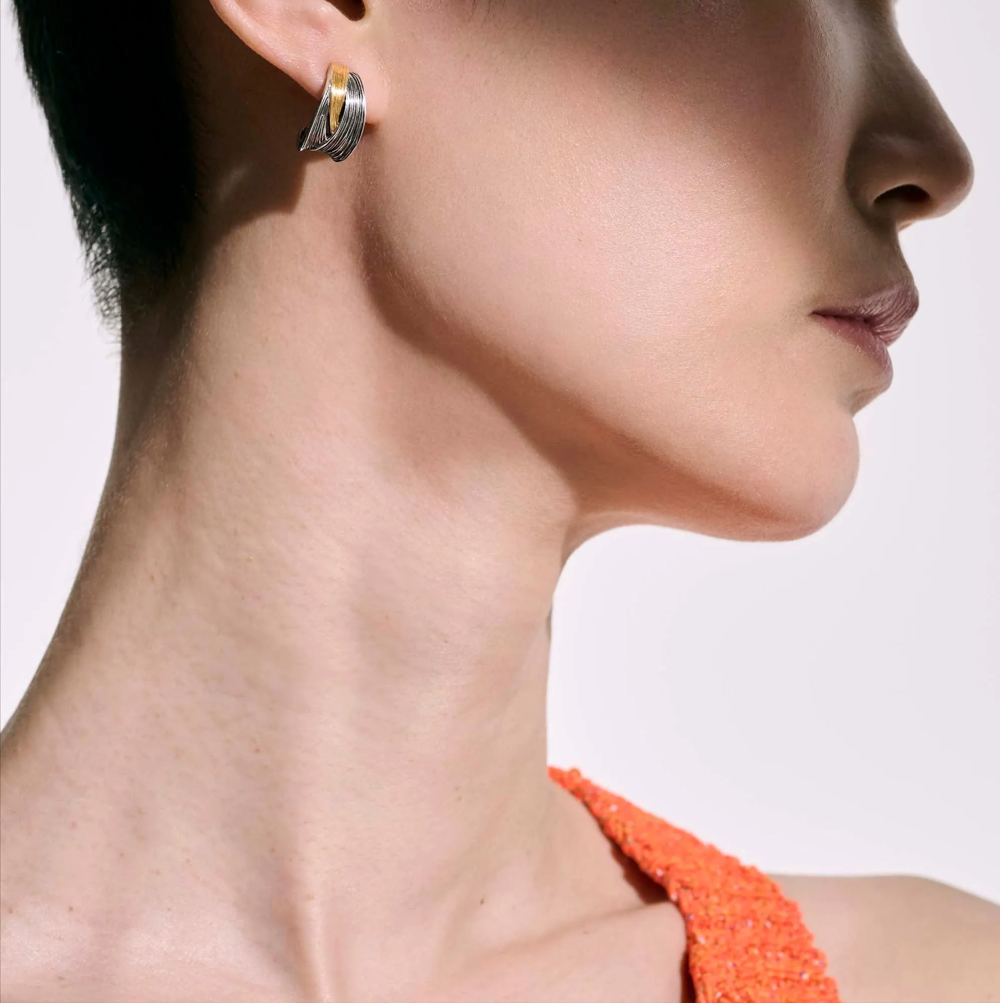 Bamboo J Hoop Earrings, Gold, Sterling Silver|EZ50108 sold by John Hardy product image thumbnail 5