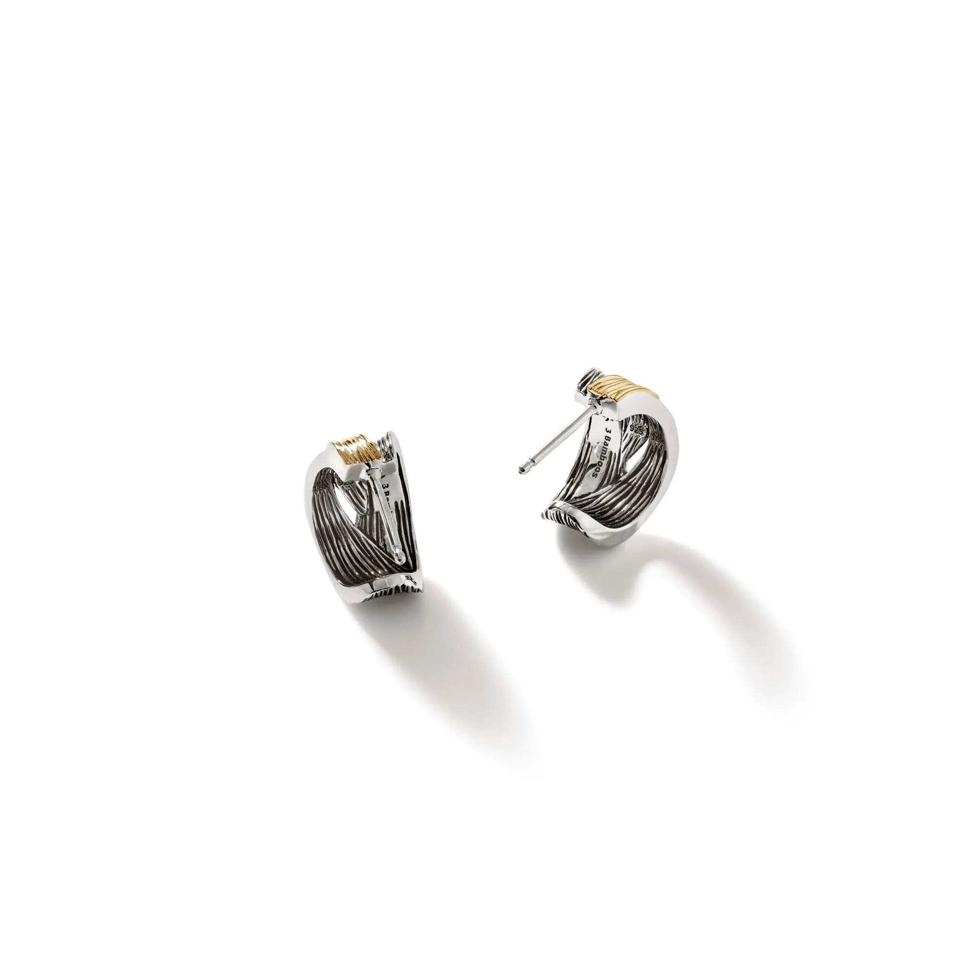 Bamboo J Hoop Earrings, Gold, Sterling Silver|EZ50108 sold by John Hardy product image thumbnail 3