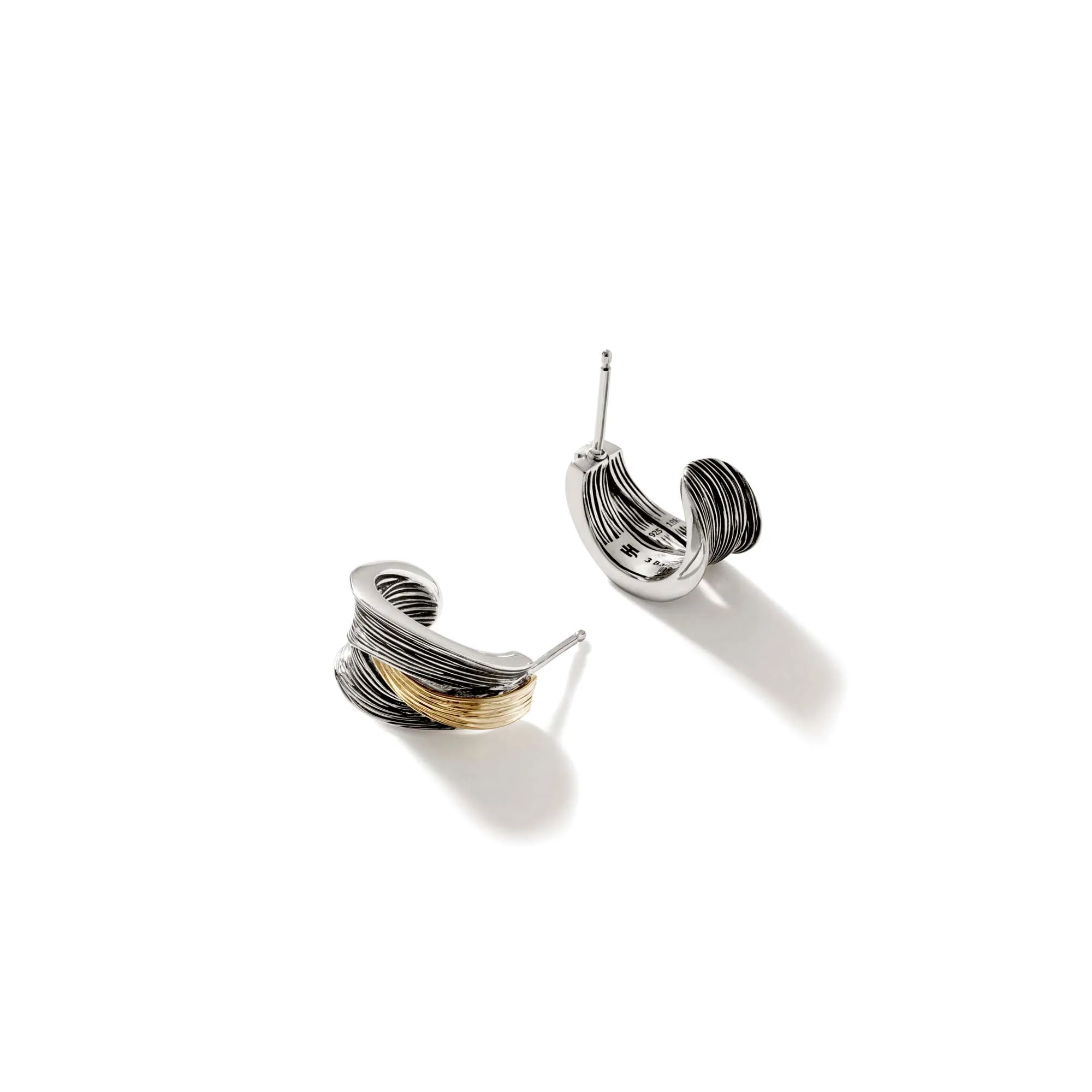 Bamboo J Hoop Earrings, Gold, Sterling Silver|EZ50108 sold by John Hardy product image thumbnail 4