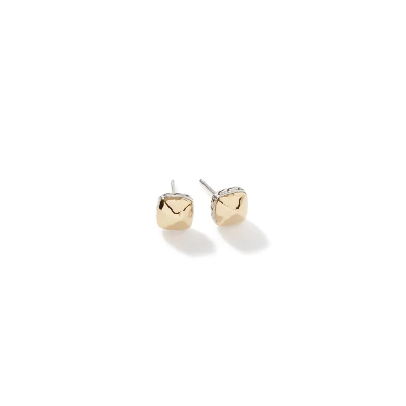 Carved Chain Palu Stud Earrings, Silver, Gold|EZ90513 sold by John Hardy