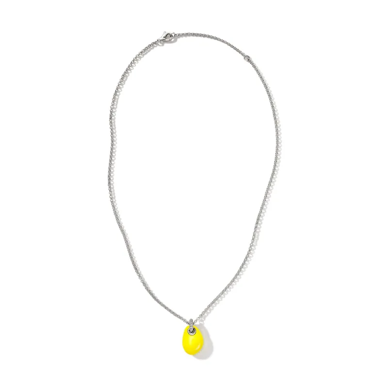 Pebble Necklace, Sterling Silver, Diamonds|NBP9010572YLDI sold by John Hardy