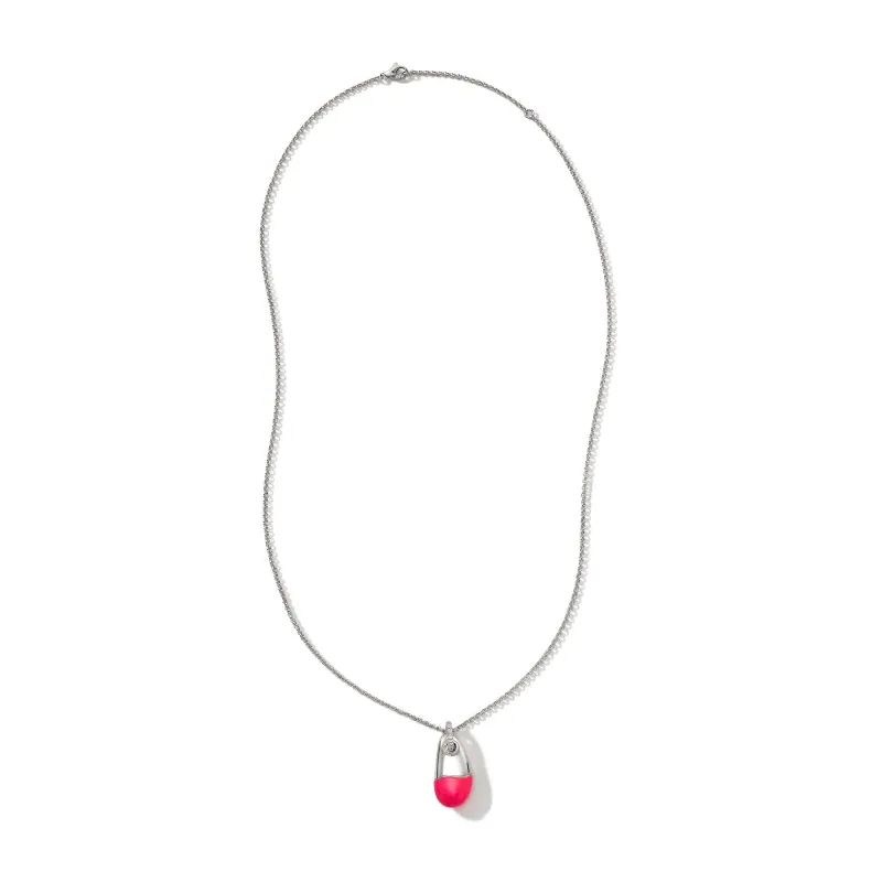 Pebble Necklace, Sterling Silver, Diamonds|NBP9011022PKDI sold by John Hardy