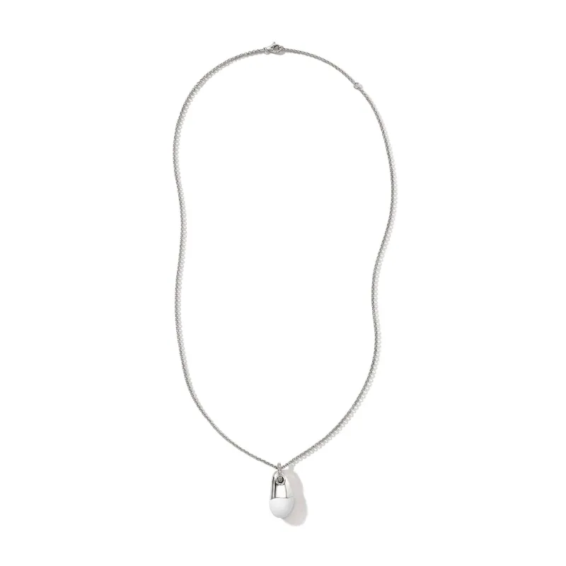 Pebble Necklace, Sterling Silver, Diamonds|NBP9011022WHDI sold by John Hardy