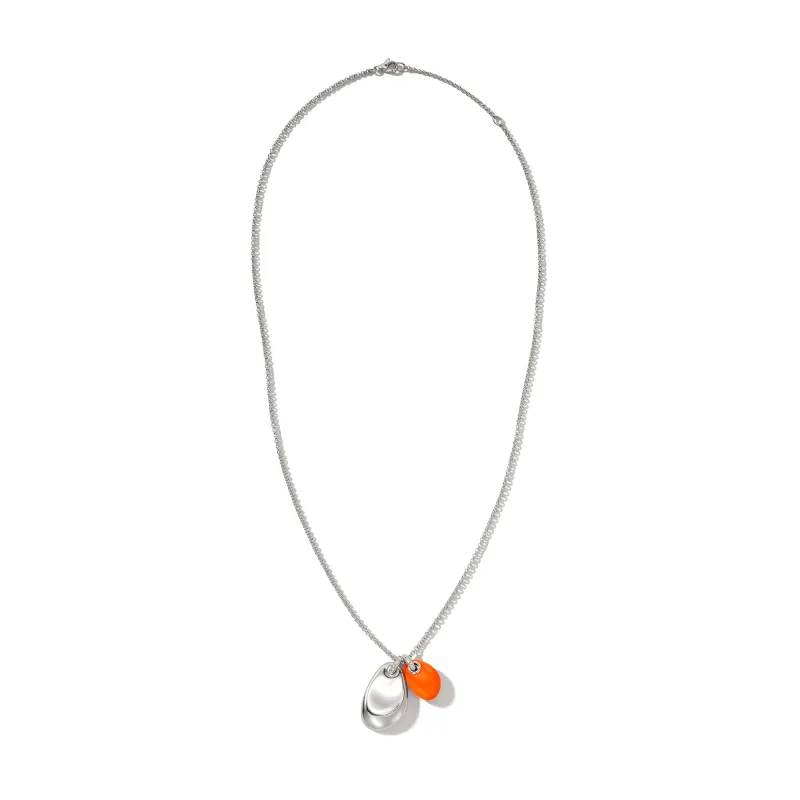 Pebble Duo Necklace, Silver, Diamonds|NBP9011052ORDI sold by John Hardy