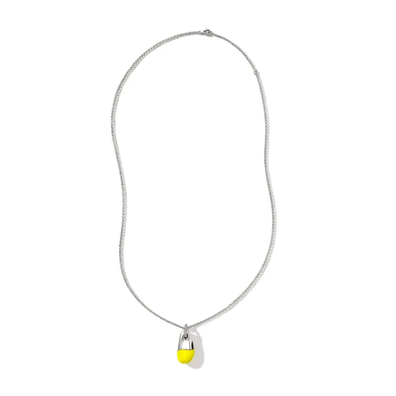 Pebble Necklace, Sterling Silver, Diamonds|NBP9011022YLDI sold by John Hardy