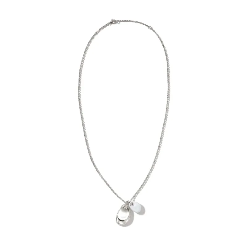Pebble Duo Necklace, Silver, Diamonds|NBP9011052WHDI sold by John Hardy