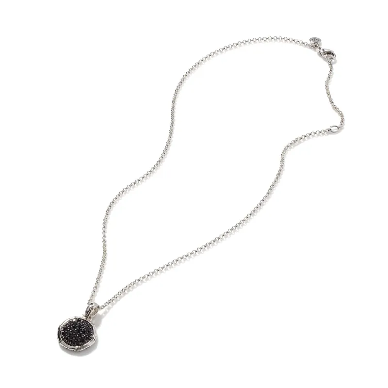 Bamboo Pendant Necklace, Silver, Pavé|NBS54381BLS sold by John Hardy