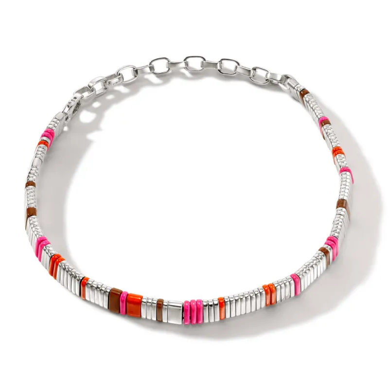 Colorblock Choker, Silver|NBS9010511PKORRJ made by John Hardy
