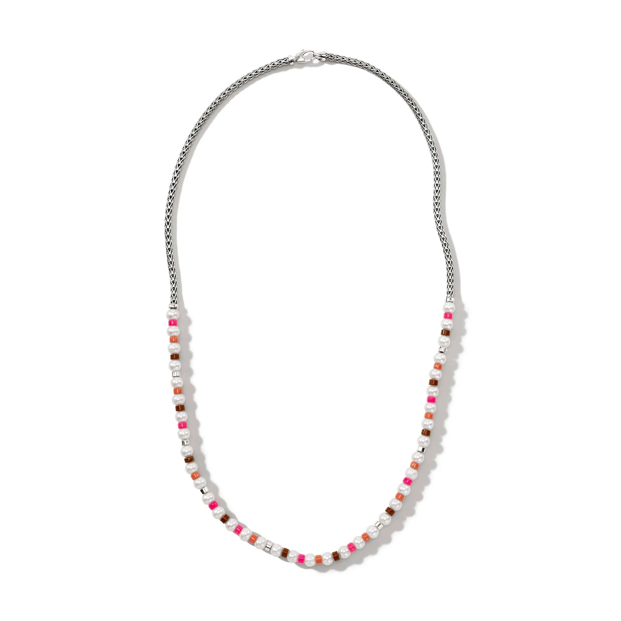 Colorblock Necklace, Silver, Pearl|NBS9011081PKORRJ sold by John Hardy
