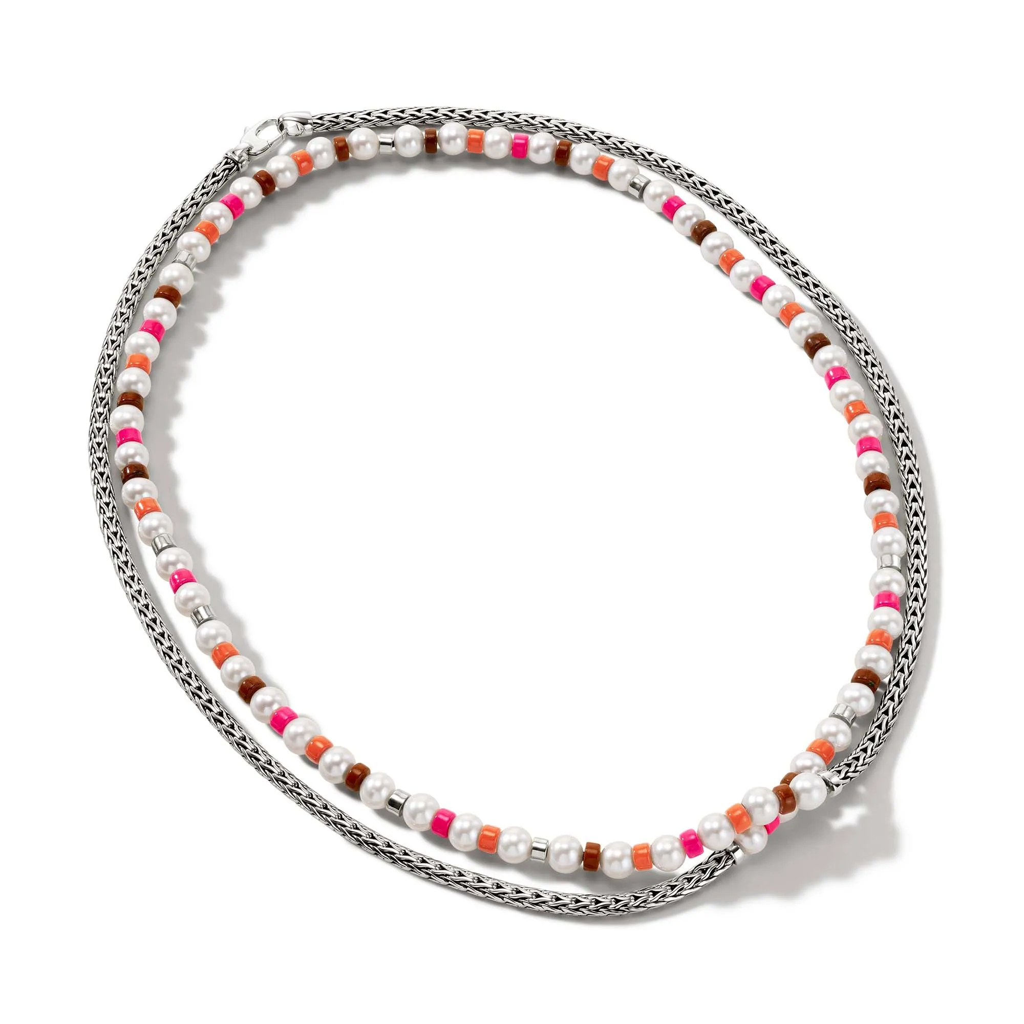 Colorblock Necklace, Silver, Pearl|NBS9011091PKORRJ sold by John Hardy product image thumbnail 4