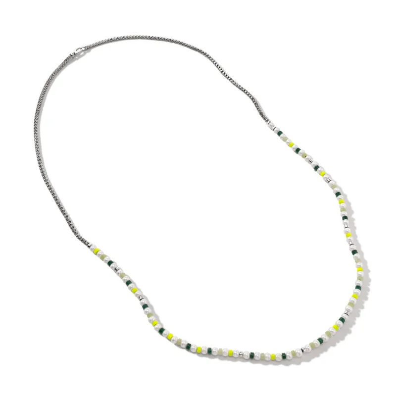 Colorblock Necklace, Silver, Pearl|NBS9011091YLGQZLM made by John Hardy