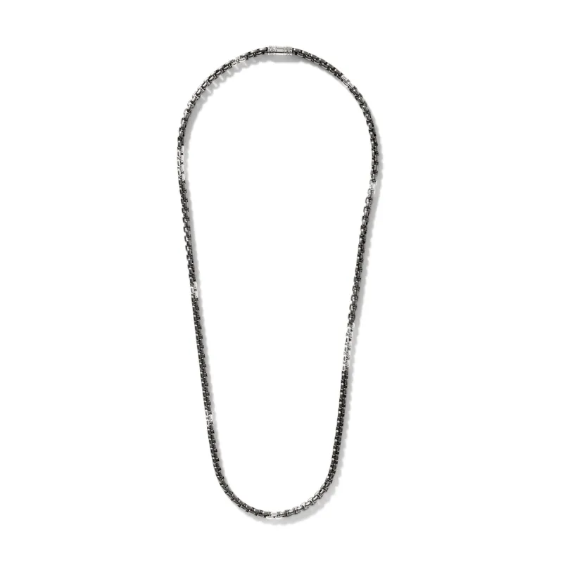 Box Chain Necklace, Dark Silver, 4.8MM|NM900866SMBRD sold by John Hardy
