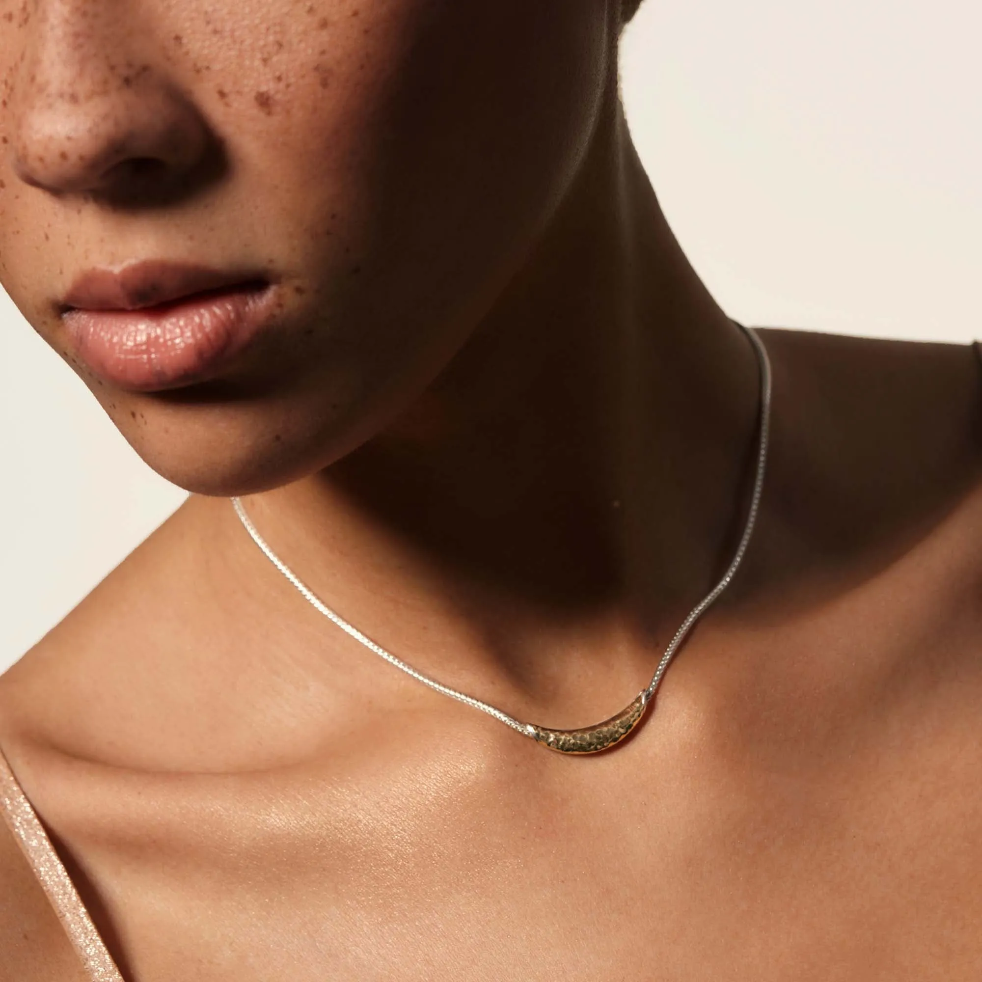 Palu Crescent Necklace, Sterling Silver, Gold|NZ90040 sold by John Hardy product image thumbnail 5