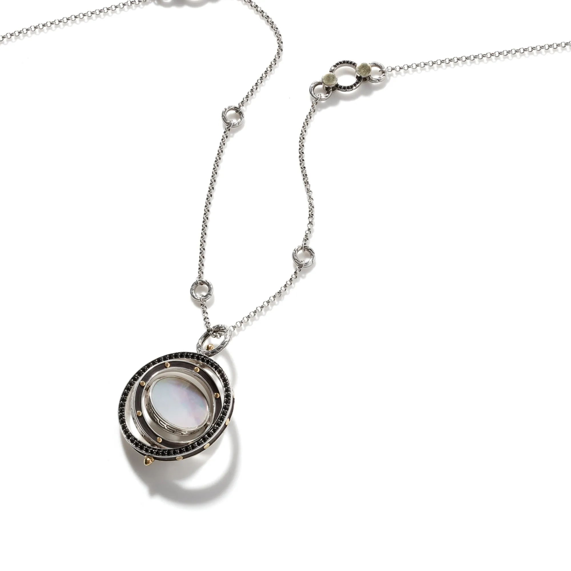 Moon Door Necklace, Silver, Gold, Pavé, Pearl|NZS301065MOP sold by John Hardy product image thumbnail 4