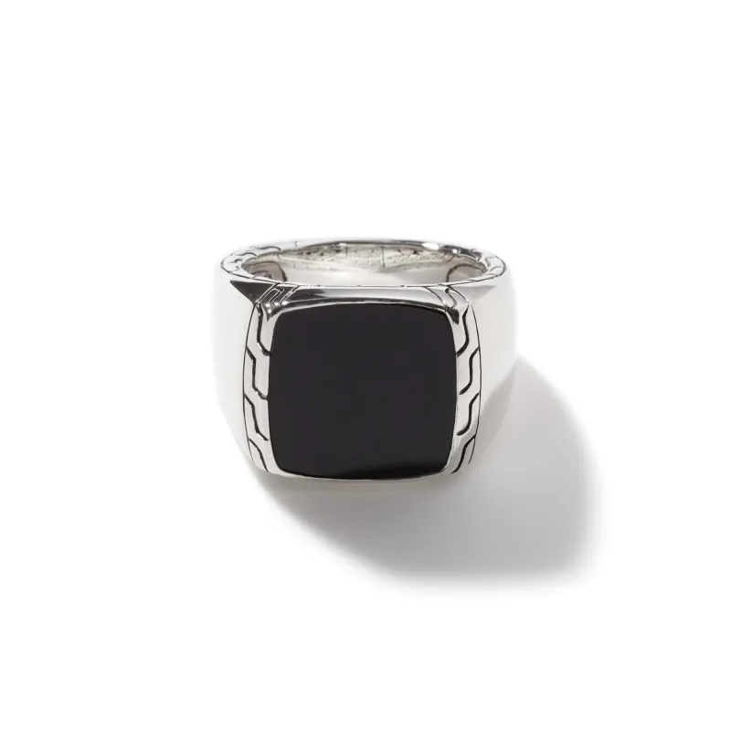 Carved Signet Ring, Sterling Silver|RBS996691BJ sold by John Hardy