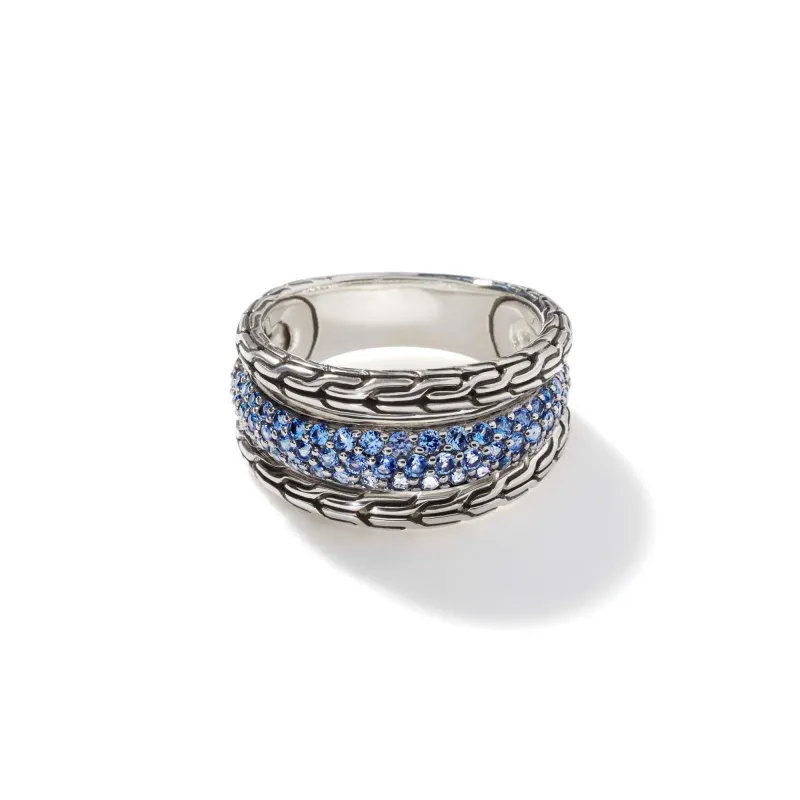 Carved Multiband Ring, Silver, Pavé|RBS9996984BSP sold by John Hardy