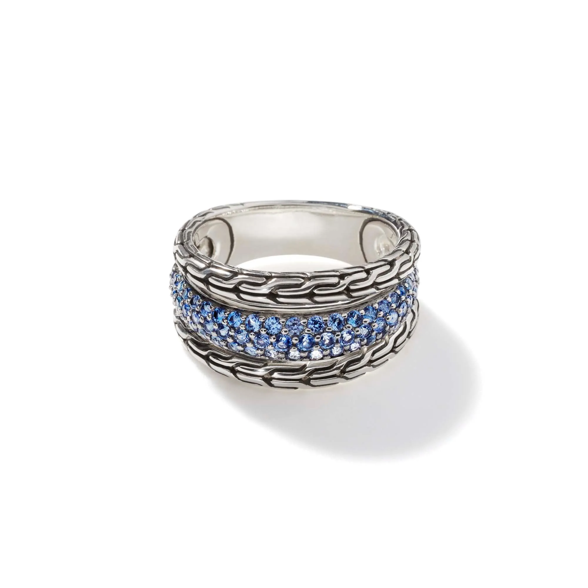 Carved Multiband Ring, Silver, Pavé|RBS9996984BSP sold by John Hardy