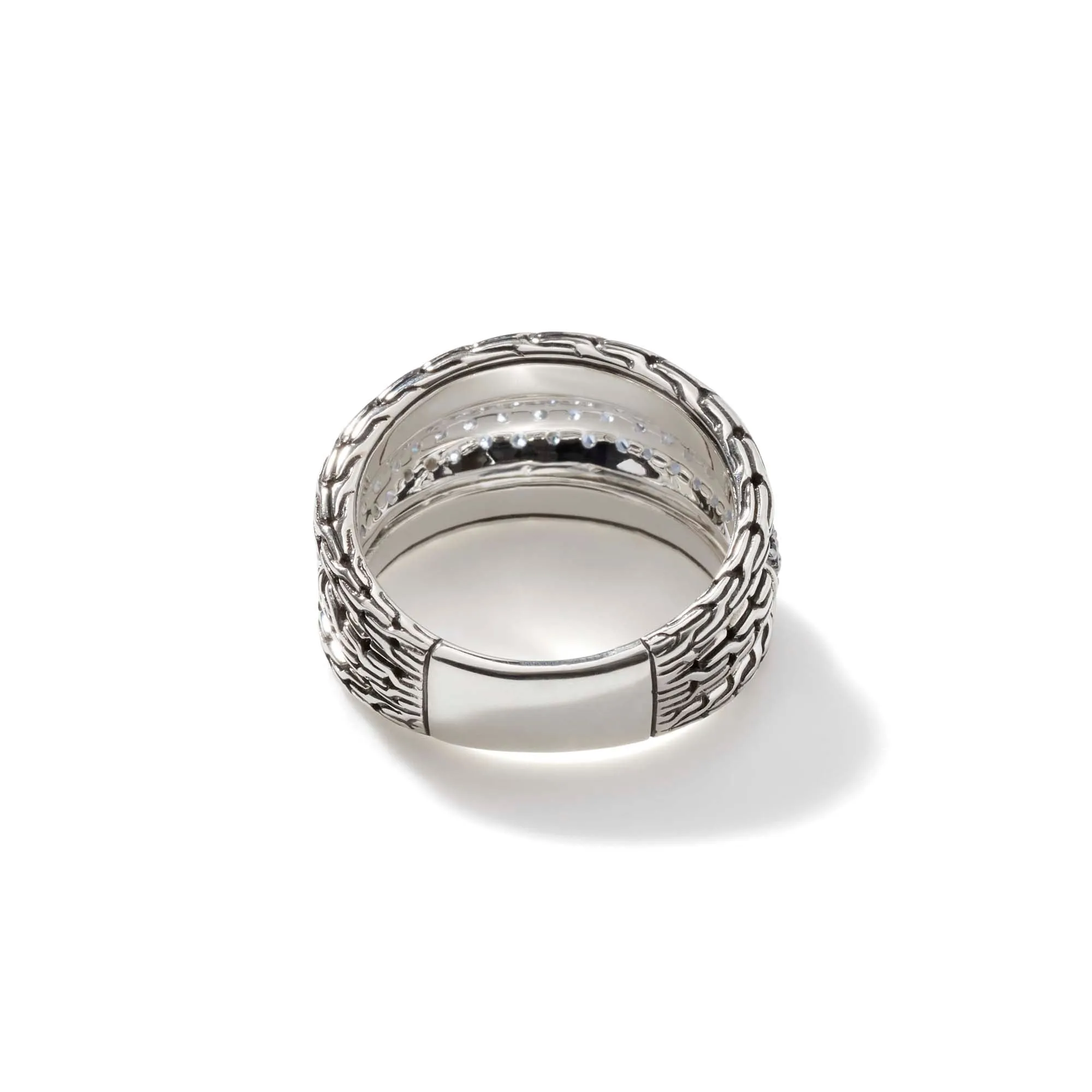 Carved Multiband Ring, Silver, Pavé|RBS9996984BSP sold by John Hardy product image thumbnail 4