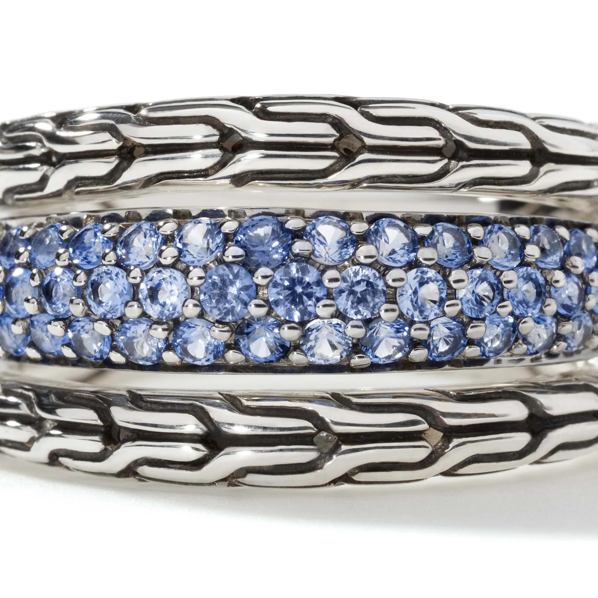 Carved Multiband Ring, Silver, Pavé|RBS9996984BSP sold by John Hardy product image thumbnail 2