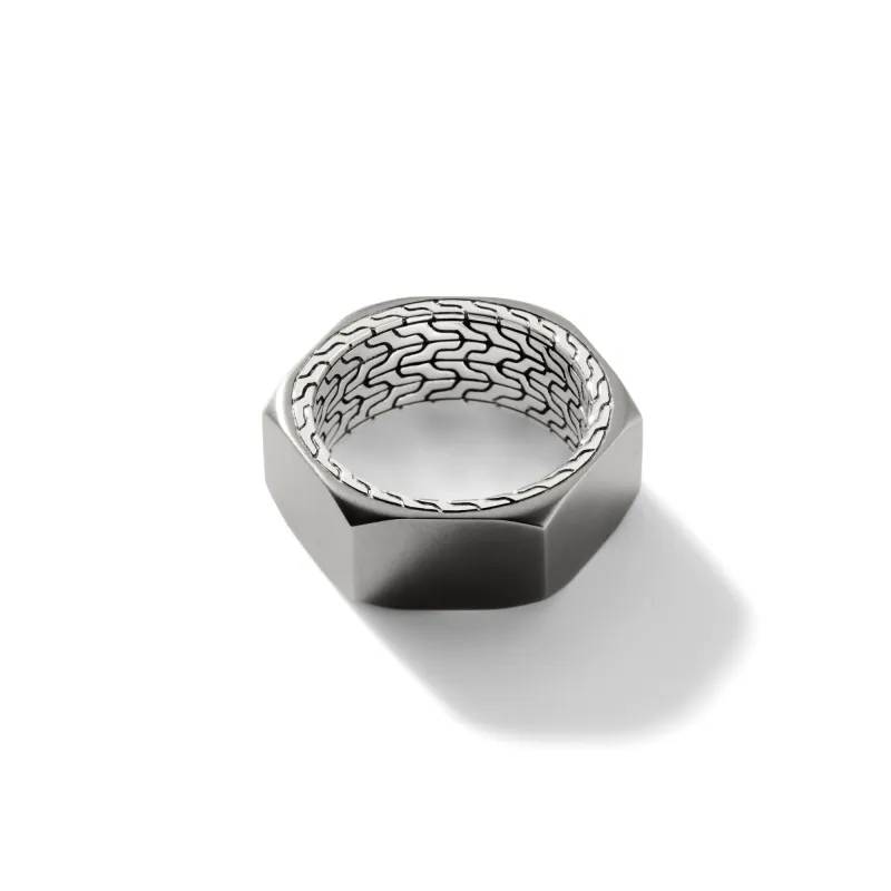 Carved Chain Band Ring, Silver, Dark Silver|RM900710SMBRD sold by John Hardy