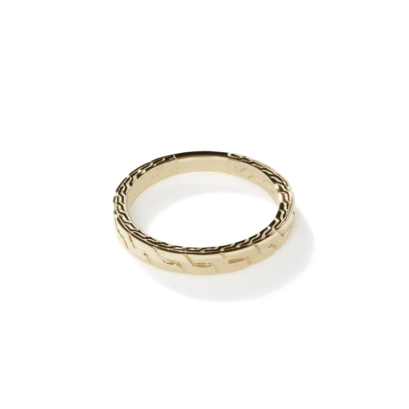 Carved Chain Band Ring, Gold, Slim|RMG90621 sold by John Hardy