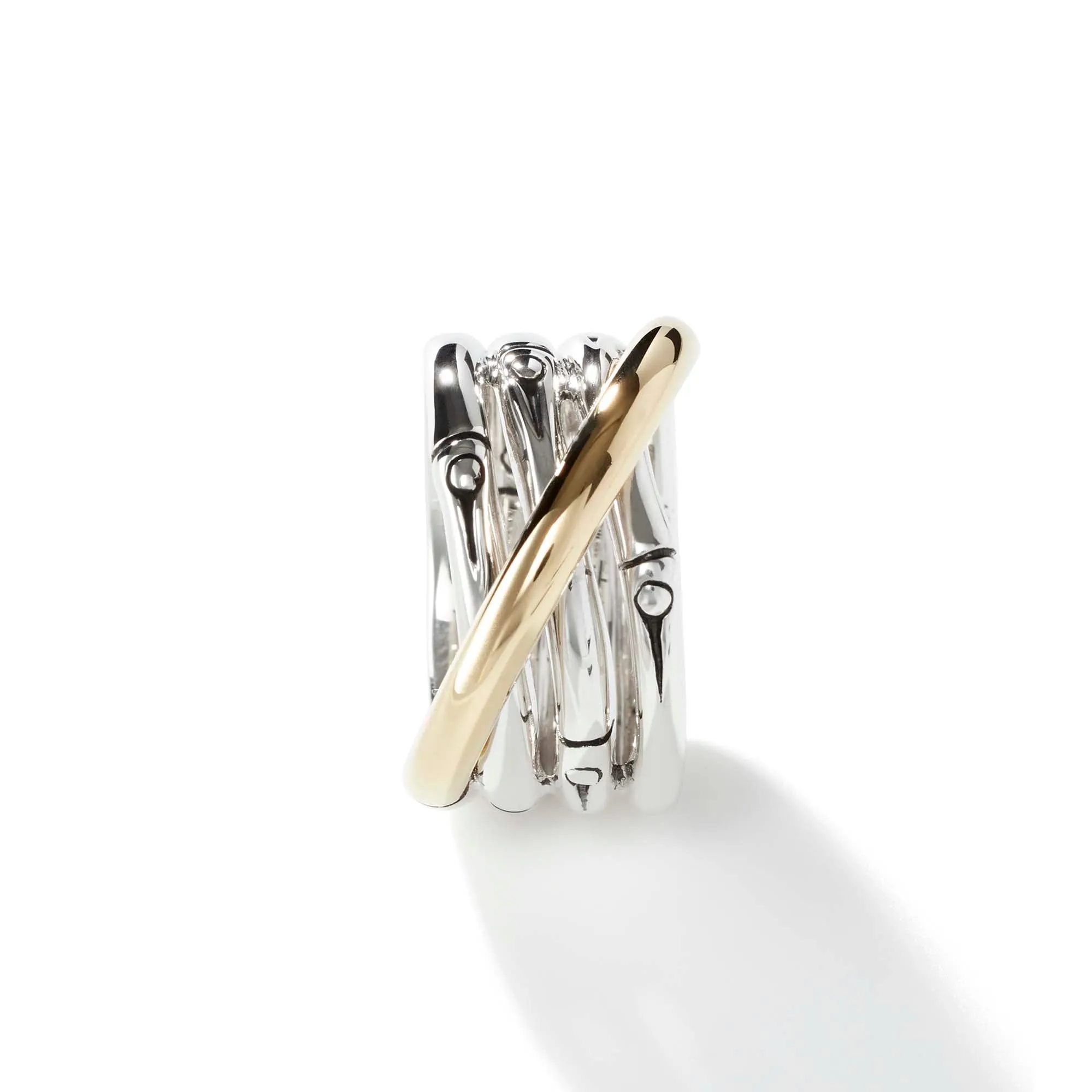 Bamboo Crossover Ring, Sterling Silver, Gold|RZ5939 sold by John Hardy product image thumbnail 3