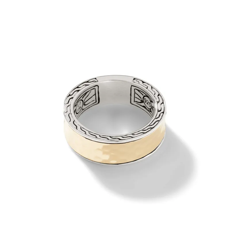 Carved Chain Palu Band Ring, Silver, Gold|RZ900729 sold by John Hardy