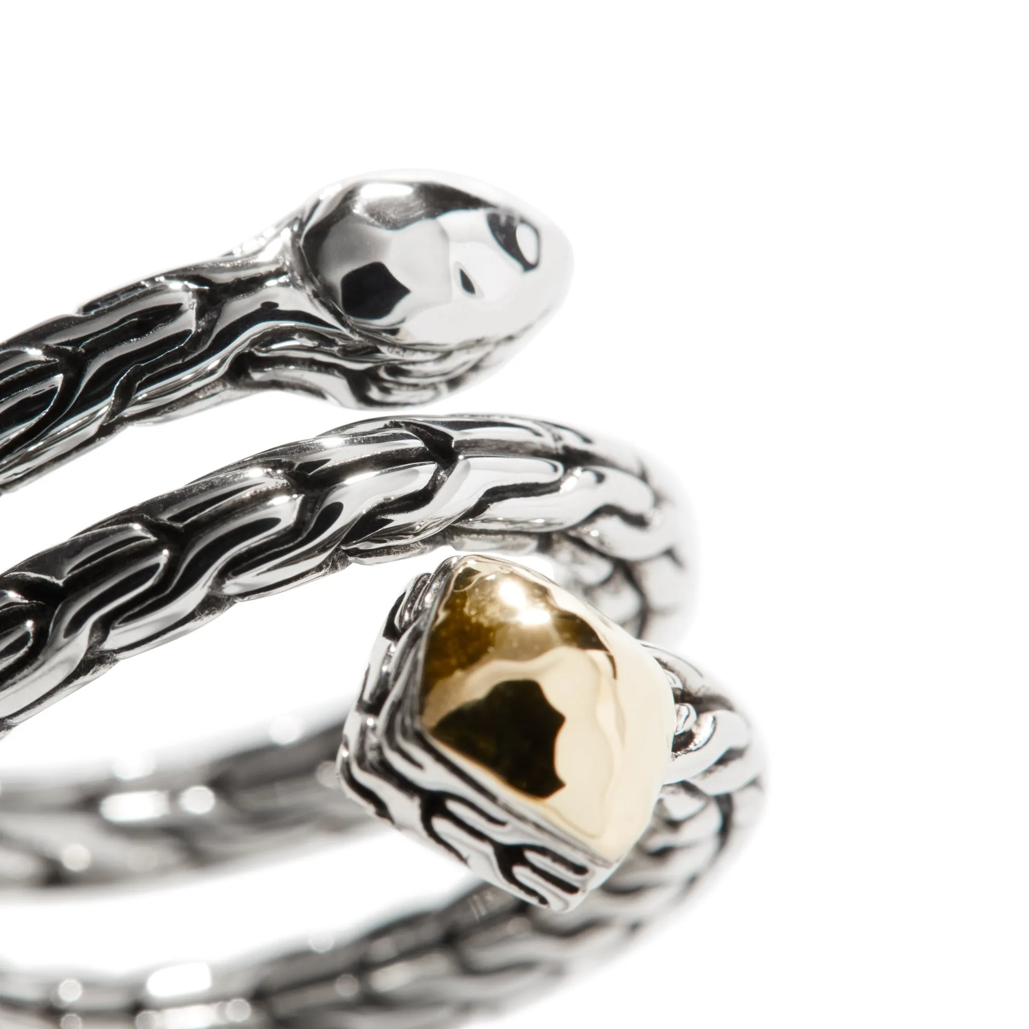 Carved Chain Palu Coil Ring, Silver, Gold|RZ90522 sold by John Hardy product image thumbnail 2