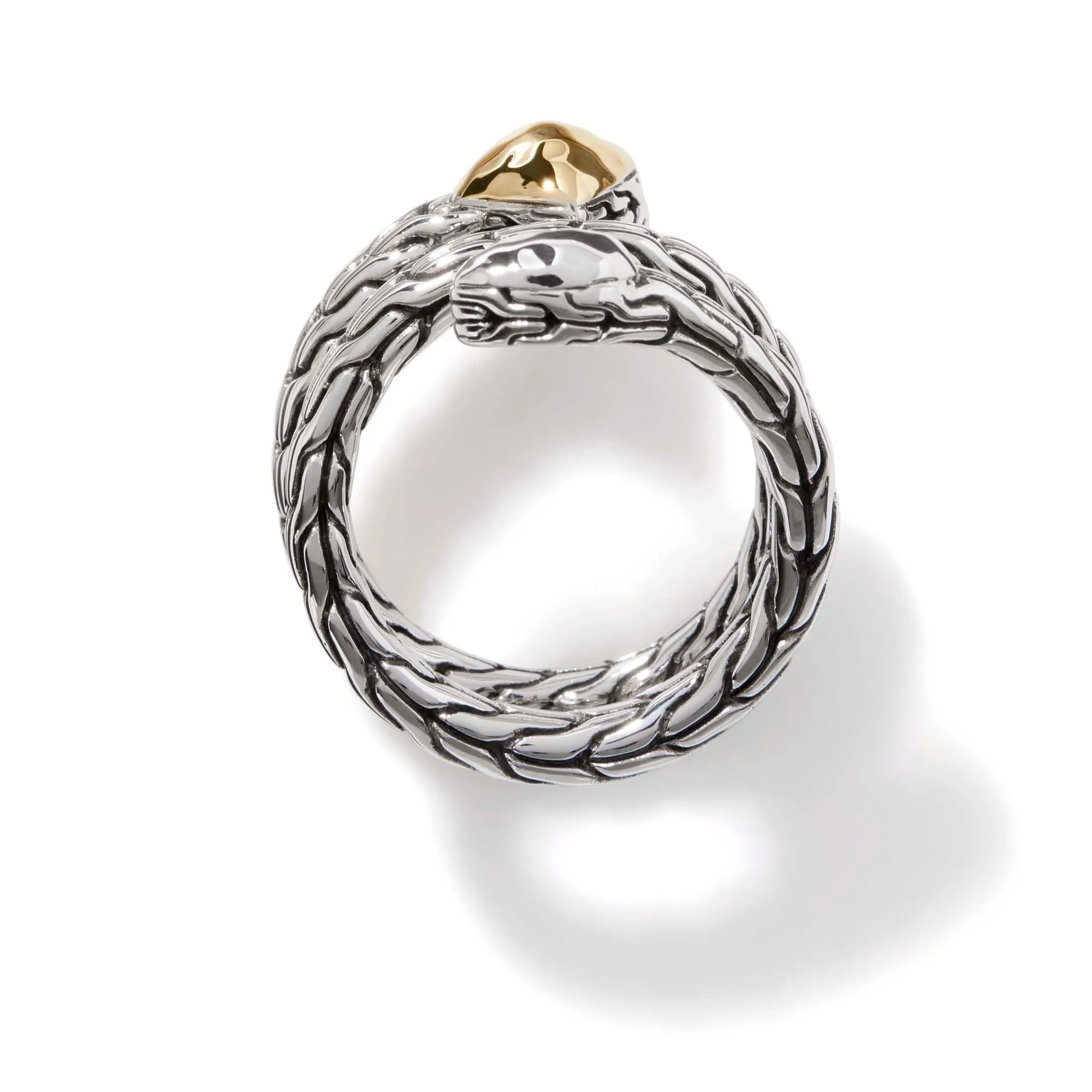 Carved Chain Palu Coil Ring, Silver, Gold|RZ90522 sold by John Hardy product image thumbnail 4