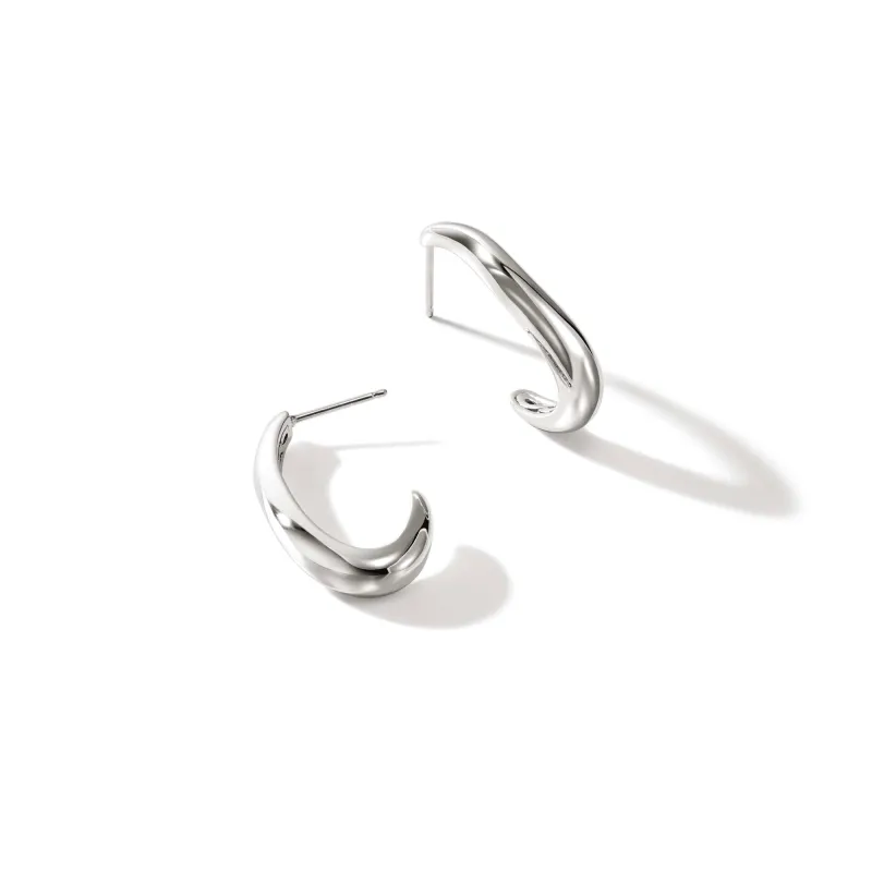 Surf J Hoop Earrings, Sterling Silver|EB901128 sold by John Hardy