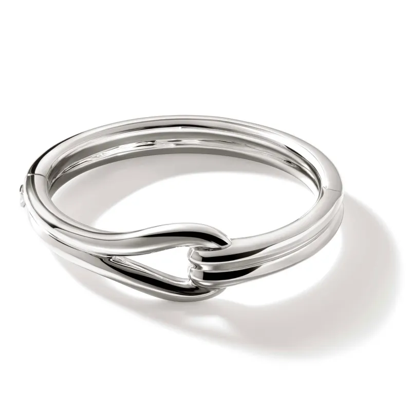 Surf Hinged Bangle, Sterling Silver, Wide|BB901085 sold by John Hardy