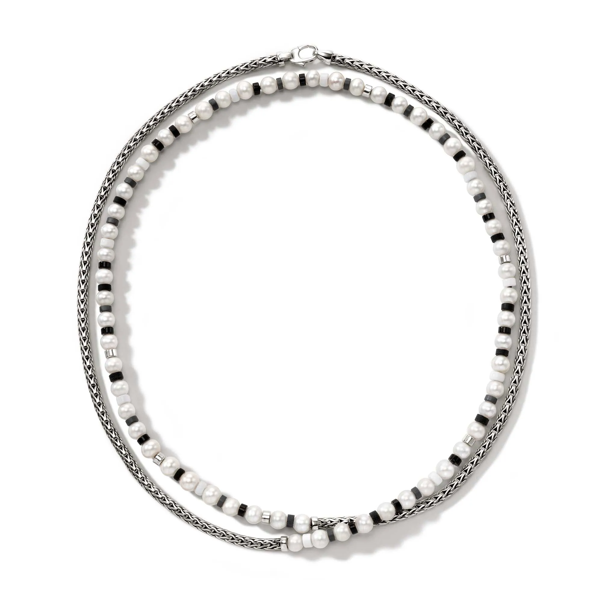 Colorblock Necklace, Silver, Pearl|NBS9011091BONHE sold by John Hardy