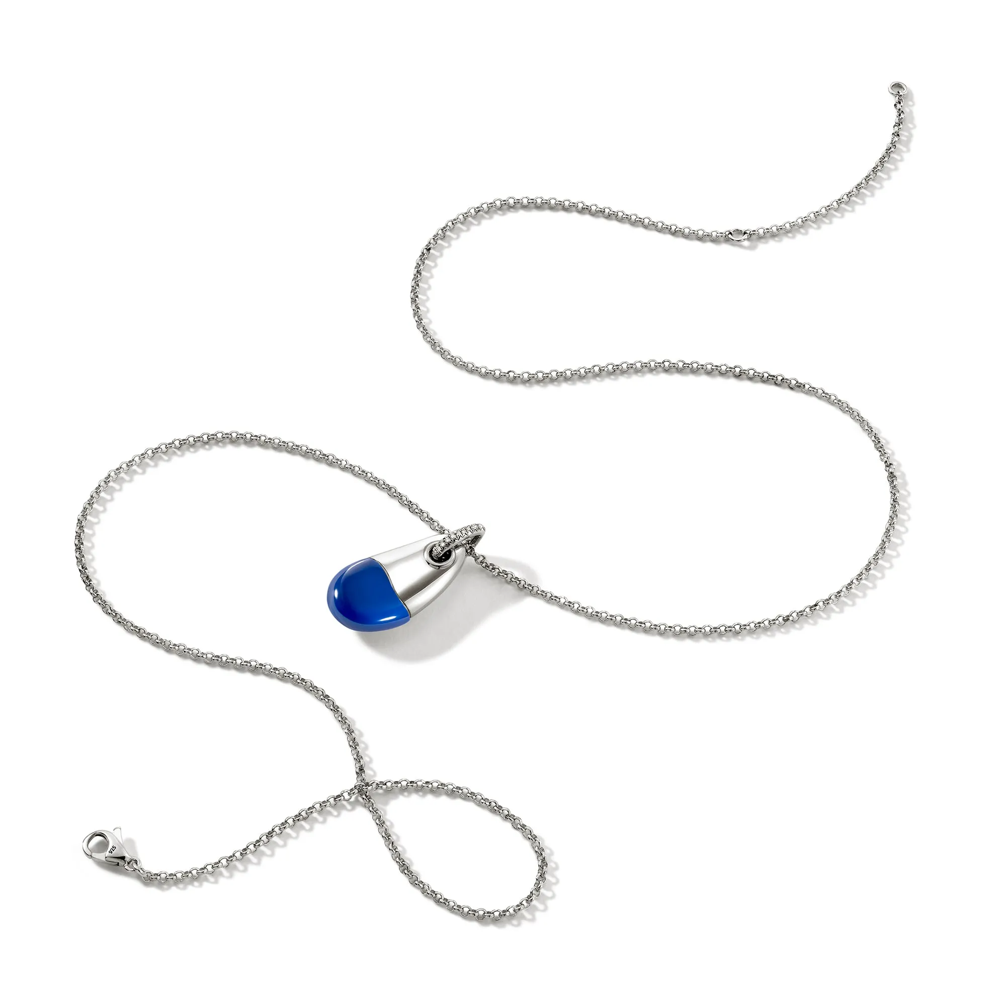 Pebble Necklace, Sterling Silver, Diamonds|NBP9011022DBUDI sold by John Hardy product image thumbnail 4