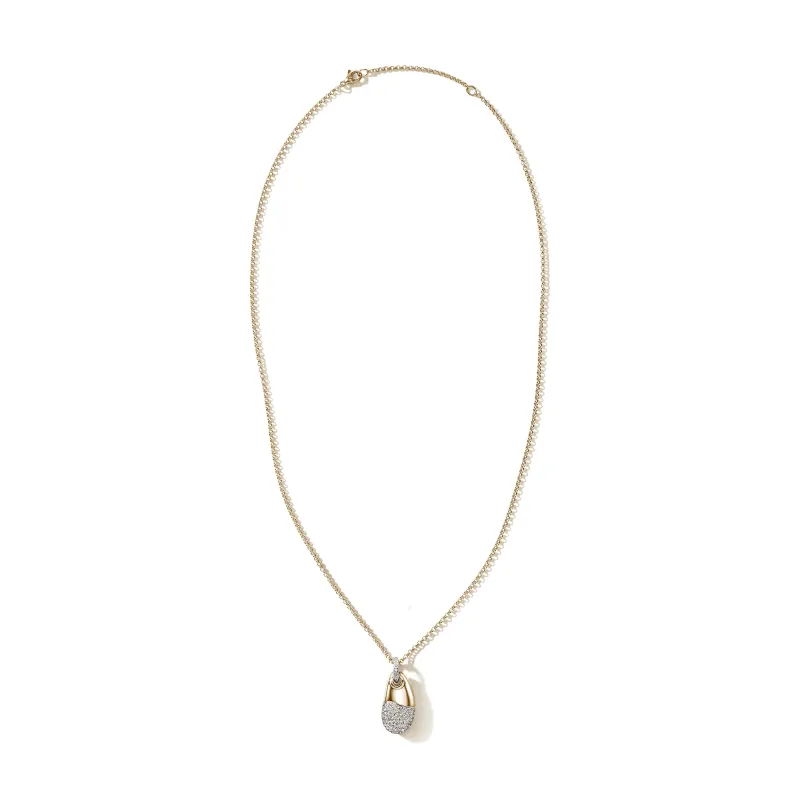 Pebble Pendant, Gold, Silver, Diamonds|NZZP9012442DI sold by John Hardy