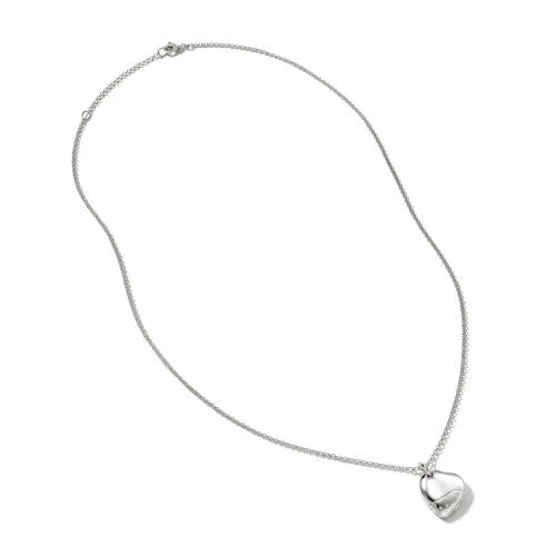 Pebble Heart Necklace, Silver, Diamonds, Large|NBP9012452DI sold by John Hardy product image thumbnail 4