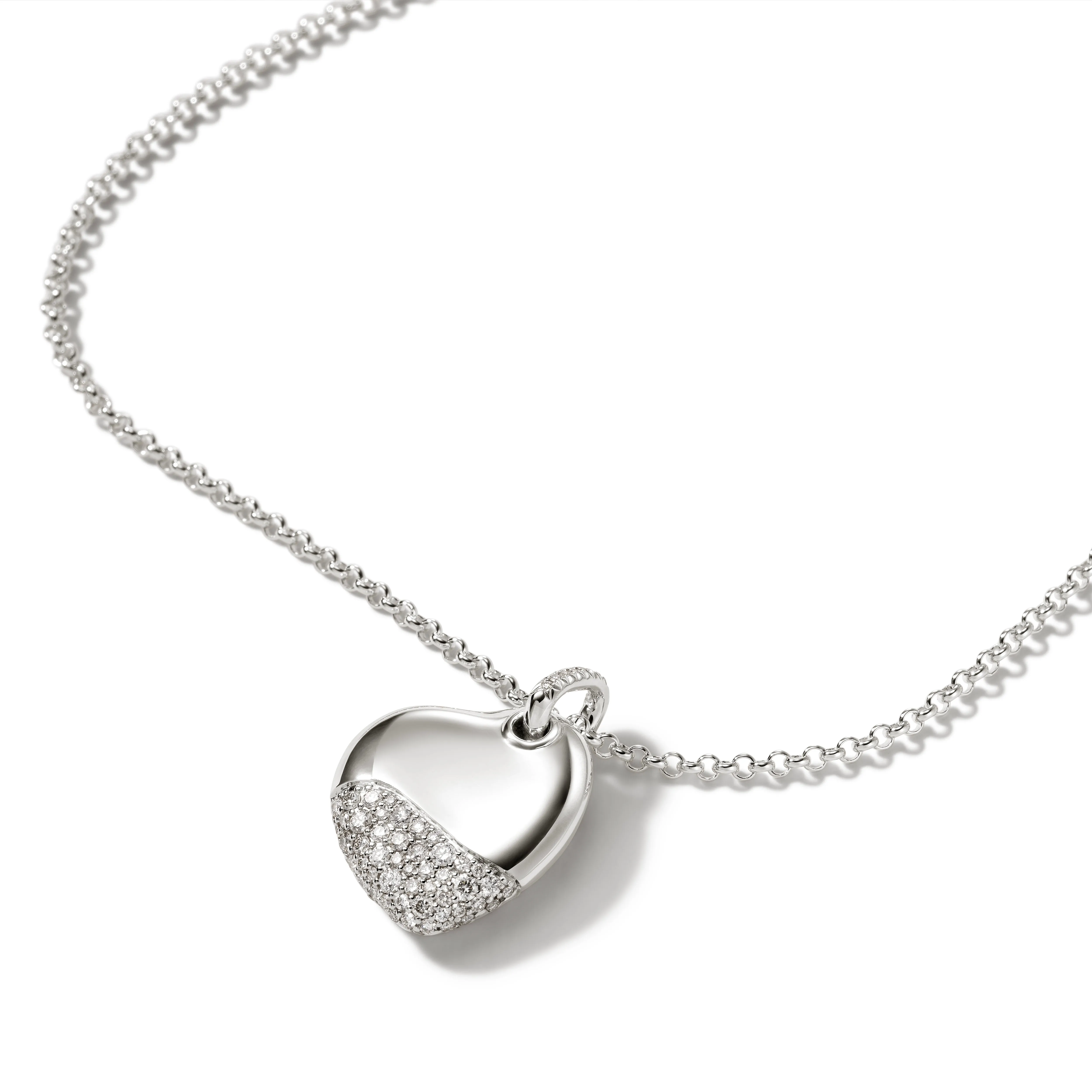 Pebble Heart Necklace, Silver, Diamonds, Large|NBP9012452DI sold by John Hardy product image thumbnail 2