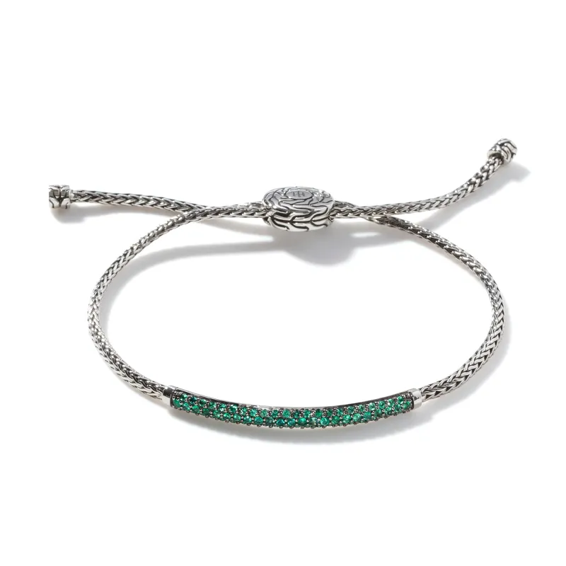 Classic Chain Pull Through Pavé Station Bracelet|BBS901194EM sold by John Hardy