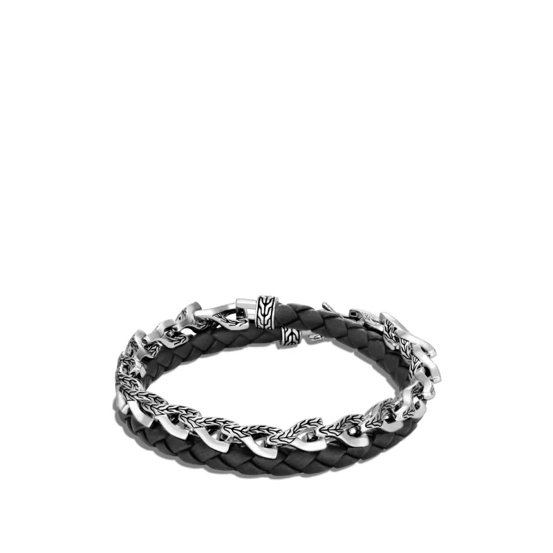 Asli Leather Hybrid Wrap Bracelet|BM900026BL made by John Hardy